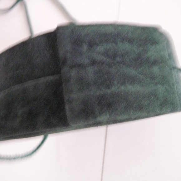 ANDE  TRENDY moss green suede  bohemian hippie  round crossbody bag - Picture 4 of 4